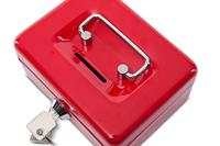 Geldkist MAUL met muntgleuf en slot 125x95x60mm rood - thumbnail