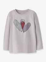 T-shirt met hartvormige pailletten voor meisjes van NAME IT zachtpaars - thumbnail