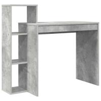 Bureau met plank Betongrijs 100 x 40 x 90 cm Bewerkt hout - thumbnail
