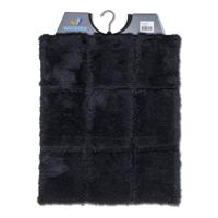 Bidetmat ruit zwart 50x60 cm - thumbnail