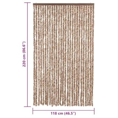 VidaXL Vliegengordijn 118x220 cm chenille beige en donkerbruin