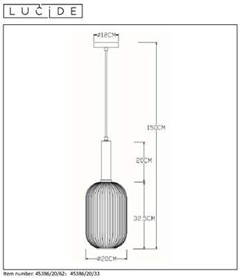 Lucide MALOTO - Hanglamp - Ø 20 cm - 1xE27 - Groen