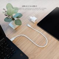 NANOCABLE 10.01.4000-W - USB 3.1-kabel, Gen2 10 Gbit/s 3A, USB-C-stekker naar USB-A-stekker, wit, 0,5 m - thumbnail