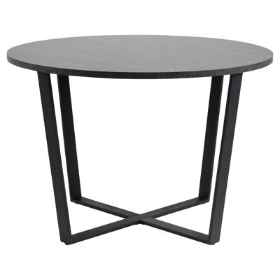 Bendt Ronde Eettafel 'Per' Ø110cm Marmerlook, kleur Zwart