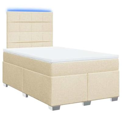 Boxspring met matras stof crèmekleurig 120x200 cm