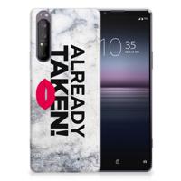 Sony Xperia 1 II Siliconen hoesje met naam Already Taken White - thumbnail