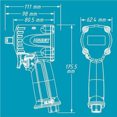 HAZET slagmoersleutel "9012m-1 impact screwdriver 9012m- 1/2" extra short - thumbnail