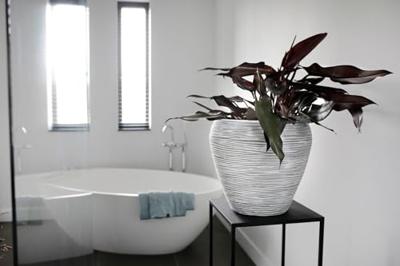 Capi bloempot nature rib taps 42x38 cm zwart kblr362