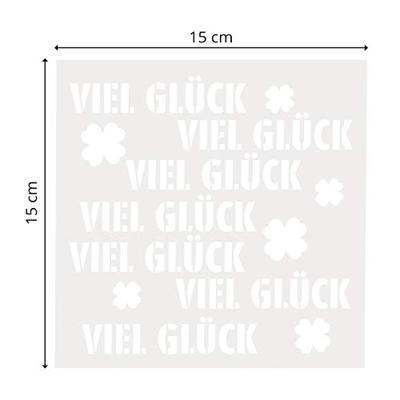 Mundart Stempel • stencil duitse tekst "viel glück"