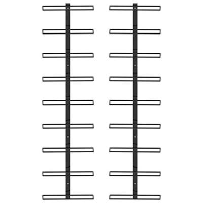 Wijnrekken wandmontage voor 18 flessen 2 st ijzer zwart