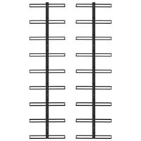 Wijnrekken wandmontage voor 18 flessen 2 st ijzer zwart - thumbnail