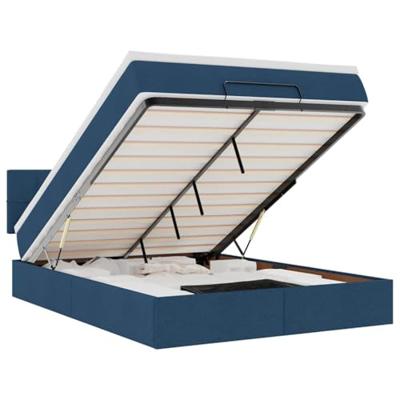 Ottoman bed met matras 140x200cm stof blauw