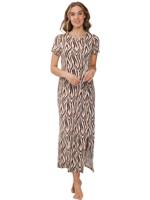 Lange elegante strandjurk zebrastrepen - thumbnail