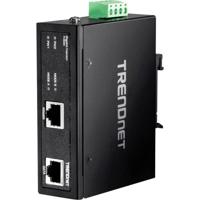 TRENDnet TI-IG30 geharde industriële gigabit PoE+ injector, DIN-rail, wandbevestiging, beschermingsklasse IP30, bevat DIN-rail en wandhouder - thumbnail