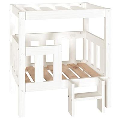 VidaXL Hondenmand 65,5x43x70 cm massief grenenhout wit
