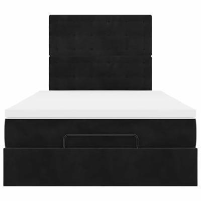 Ottoman bed met matrassen 120x200cm fluweel zwart