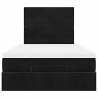 Ottoman bed met matrassen 120x200cm fluweel zwart - thumbnail
