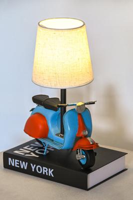 Bureaulamp Home ESPRIT Blauw Oranje Linnen Metaal 31 x 15 x 34 cm