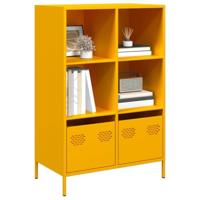 Hoge kast 68x39x103,5 cm staal mosterdgeel - thumbnail
