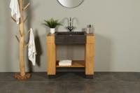 Teak badkamermeubel Galunggung single hardsteen 1k - thumbnail