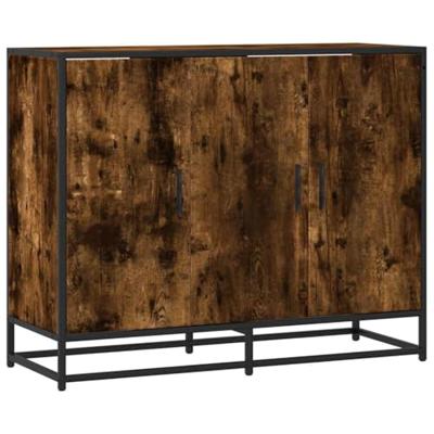 Dressoir 94x35x76 cm bewerkt hout gerookt eikenkleurig