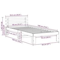 Bedframe met hoofdeinde Naturel 90 x 190 cm Massief grenenhout - thumbnail