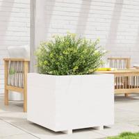 VidaXL Plantenbak 60x60x49,5 cm massief grenenhout wit - thumbnail