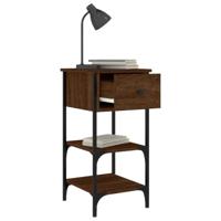 Nachtkastjes 2 st 34x36x70 cm bewerkt hout bruineikenkleurig - thumbnail