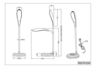 Trio Led bureaulampKrait antraciet - R52781242
