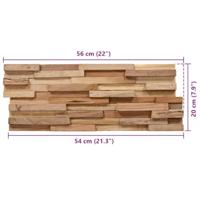 VidaXL Wandpanelen 10 st 3d 1,08 m² massief teakhout - thumbnail