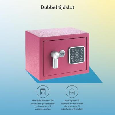 Yale YSV/170/DB2/P Vrijstaande kluis 3,8 l Staal Roze