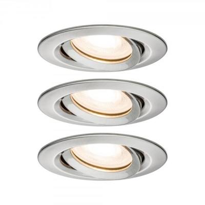 Paulmann Inbouwlamp voor badkamer Set van 3 stuks 21 W IJzer (geborsteld)