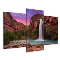 Schilderij - Havasupai waterval, USA, 3 luik, premium print - thumbnail