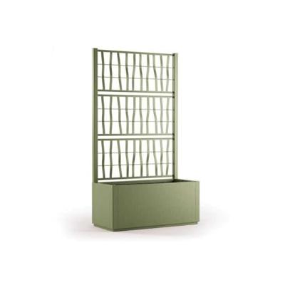 Ethica rechthoekige bloembak 80 cm met groen traliewerk