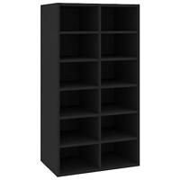 VidaXL Schoenenrek 54x34x100,5 cm bewerkt hout zwart - thumbnail