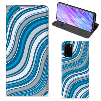 Samsung Galaxy S20 Plus | Hoesje met Magneet | Waves Blue Samsung Galaxy S20 Plus | Hoesje met Magneet | Waves Blue