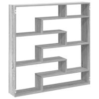 Wandschap kubus 7 vakken bewerkt hout grijs sonoma eikenkleurig - thumbnail