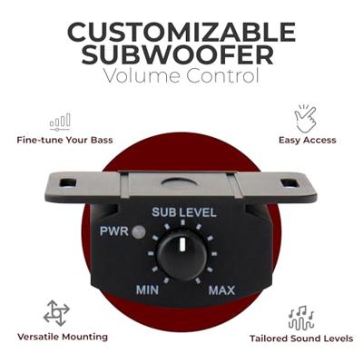 Underseat Auto Subwoofer Met Versterker - 100 Watt RMS - 500 Watt Piekvermogen - RCA - 8 Inch Woofer (BC120US)