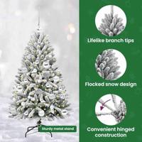 Kunstkerstboom met 150 LED Groen en Wit 120 cm PVC en Metaal - thumbnail