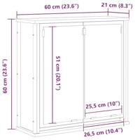 Badkamerwandkast met spiegel 60x21x60 cm bruin eiken - thumbnail