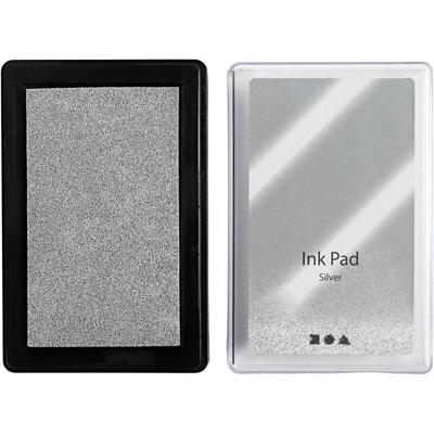Creativ Company Stempelinkt, h: 2 cm, afm 9x6 cm, zilver, 1 stuk - thumbnail