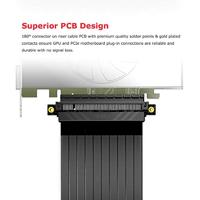 Akasa RISER BLACK X2, Premium PCIe 3.0 x 16 Riser cable,20CM 180° PCIe 3.0 x16 Female 180° PCIe 3. - thumbnail
