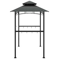 VidaXL Barbecue-overkapping 240x150x243 cm staal antracietkleurig - thumbnail