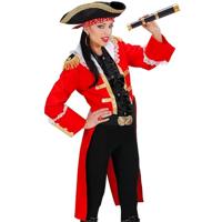 Piratenkapitein vrouw rood - thumbnail