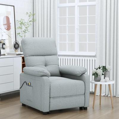 Massagestoel elektrisch stof lichtgrijs