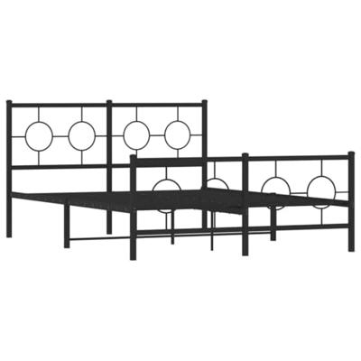 Bedframe met hoofd- en voeteneinde metaal zwart 135x190 cm Bedframe met hoofd- en voeteneinde metaal zwart 135x190 cm