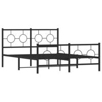 Bedframe met hoofd- en voeteneinde metaal zwart 140x190 cm - thumbnail