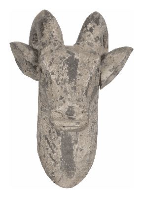 Houten beeld steenbok 17x19x26 cm muurdecoratie