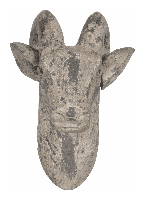 Houten beeld steenbok 17x19x26 cm muurdecoratie - thumbnail