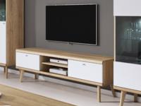 TV-meubel PROMI 2 deuren 2 vakken eik riviera/wit - thumbnail